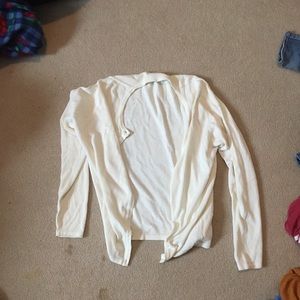 white button up sweater